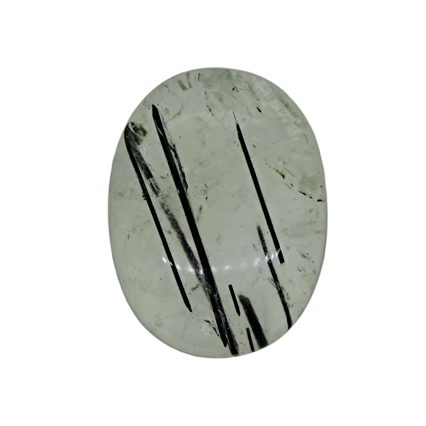 Tourmalinated Quartz Cabochon from Sri Lanka 43g