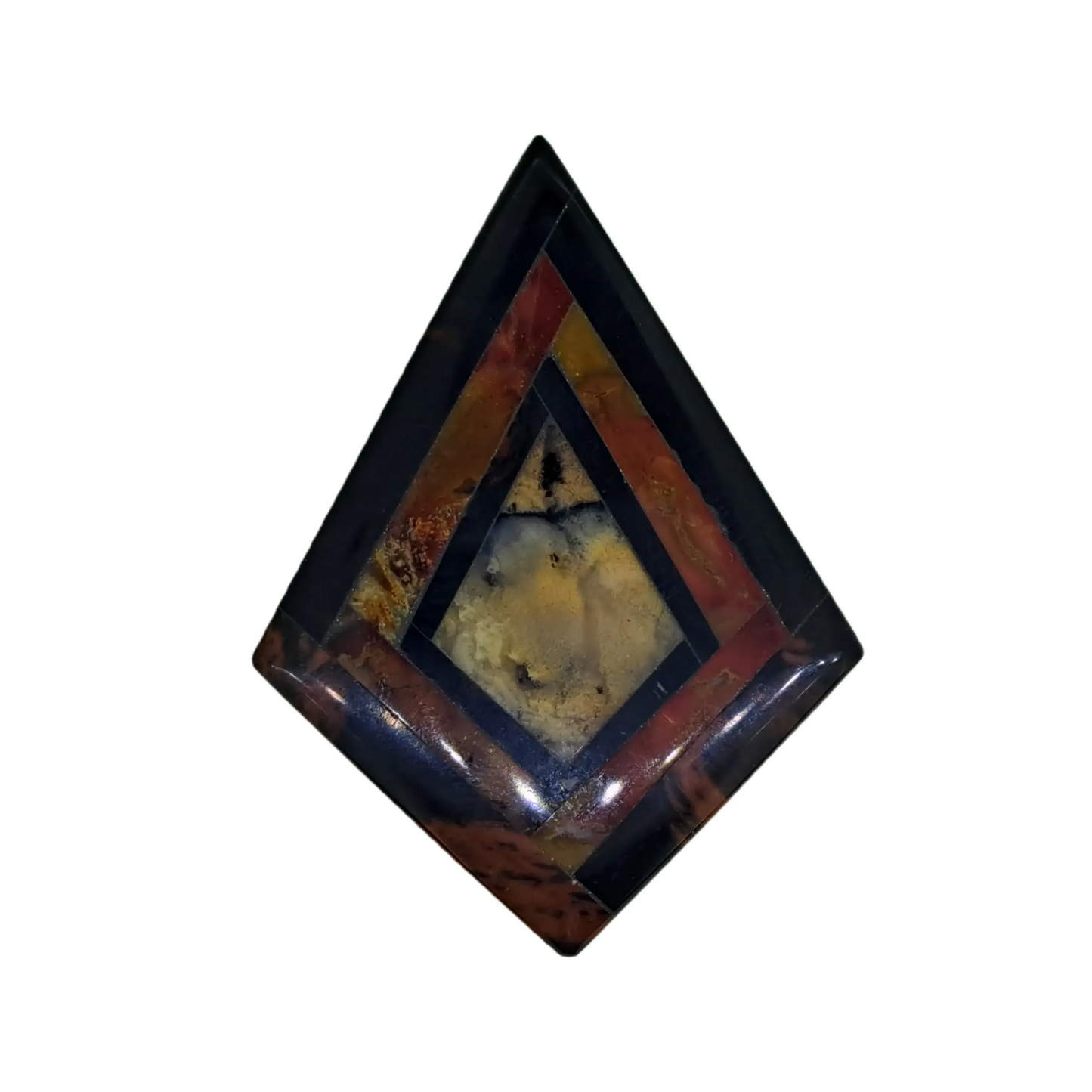 Inlay Cabochon with Amethyst Sage Agate, Morrisonite Jasper and Mahogony Obsidian 39.7ct